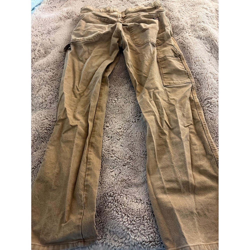 Carhartt Mens Loose Fit Canvas Carpenter Pants Duck Brown Work thrashed 32x32 - Picture 6 of 9